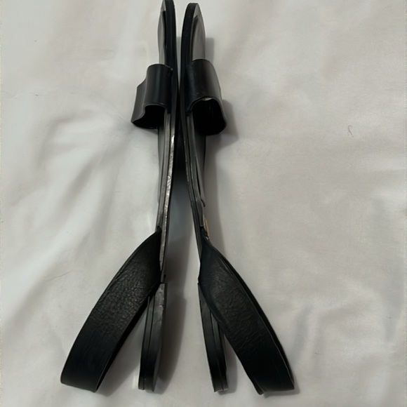 Zara Square Toe Slingback Black Sandals - Picture 3 of 5